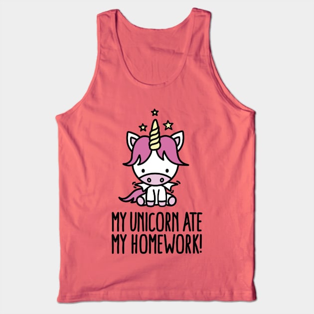 My unicorn ate my homework Tank Top by LaundryFactory